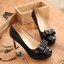 thumbnail 8 - Lady Patent Leather Block High Heels Bow Knot Women Round Toe Fashion Pump Shoes