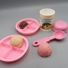 Vintage Fisher Price Fun With Food Ice Cream Spoon plates Toy Set 1987 Kitchen