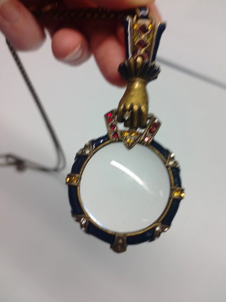 Collar gótico steampunk dulce romance con colgante de lupa para mujer Foto 3 de 4