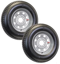 2-Pk Radial Trailer Tire Rim ST175/80R13 175/80 13 LRD 5-4.5 Silver Spoke Wheel