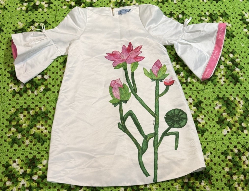 MIMISOL Dress Girls 12Y Floral Designer Italy Easter Church Wearable Art