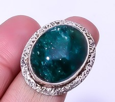 Green Aventurine Gemstone Silver Handmade Jewelry Ring s.5.5 A328