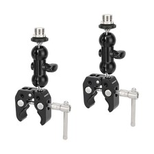 2 PCS Crab Clamp 360 Ball Head with 5/8-27 Screw for Microphone Mount