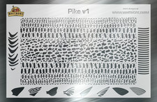 Pike v1 Northern Pike Pickerel Spots Fishing Lure Airbrush Stencil Mylar