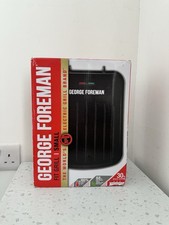 George Foreman 25800 Small Health Fit Grill, Griddle, Toastie Maker - Black