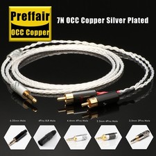 Cable adaptador de audio macho de 2,5 mm/3,5 mm/4,4 mm/6,35 mm a 2RCA cable de audio OCC de 8 núcleos