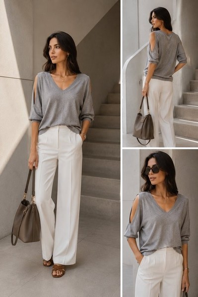 Women Michael Kors Sweater Grey Viscose M