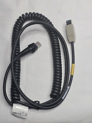 Metrologic Black Coiled Power Plus USB Barcode Scanner Lock Cable MS9540 MS1690