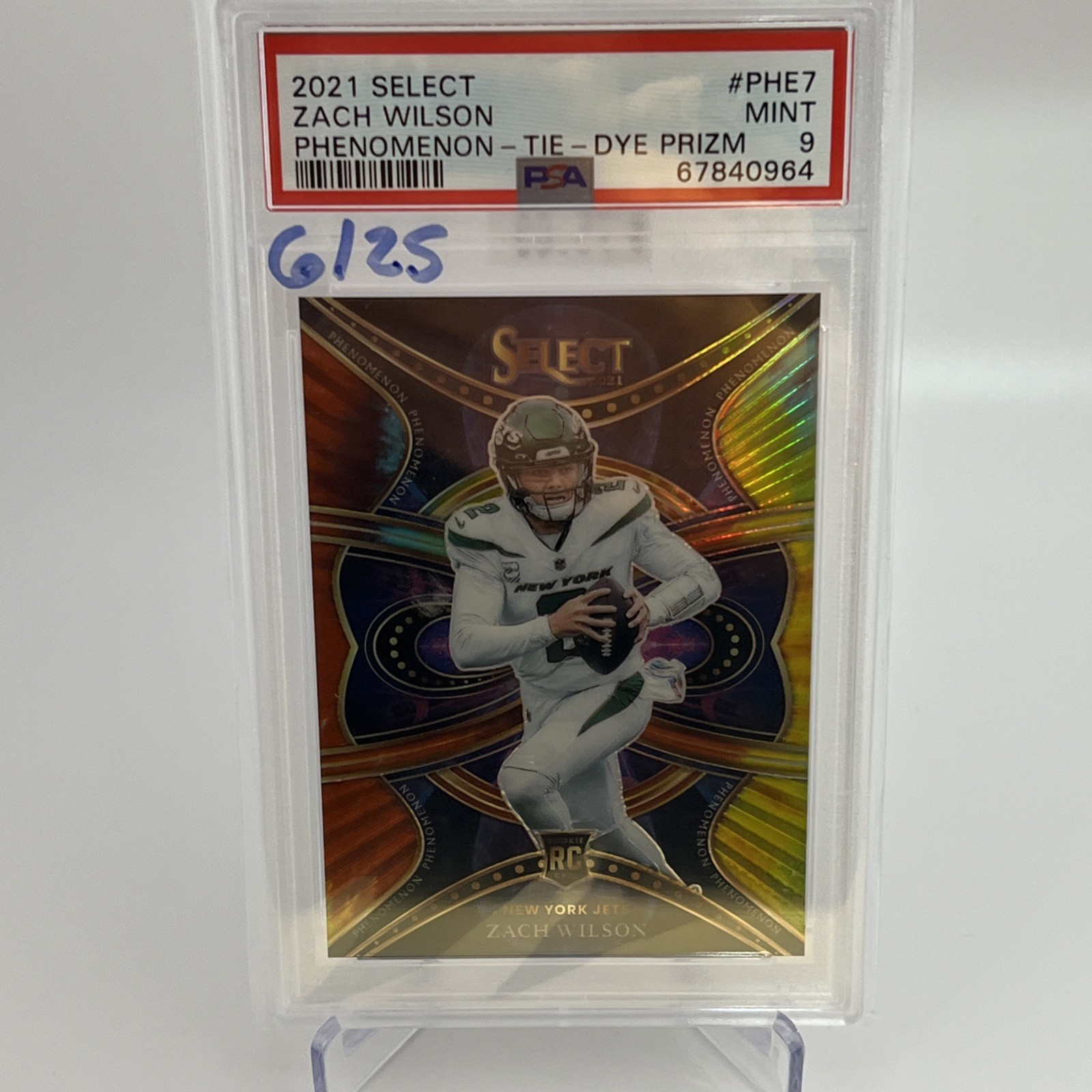 2021  Panini Select Phenomenon Tie-Dye Prizm 6/25 Zach Wilson #PHE7 RC  