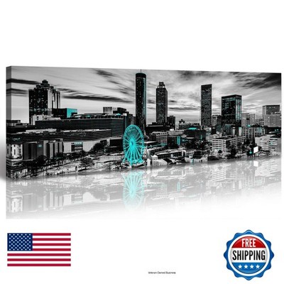 JiazuGo Atlanta Skyline Canvas Print 14x48in Framed