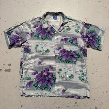 Vintage OP Ocean Pacific Rayon Aloha Surf Skate Hawaiian Shirt Made USA L