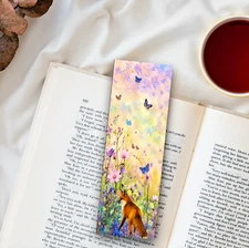 Cute Fox Flowers Bookmark – Handmade Art Gift for Readers & Animal Lovers