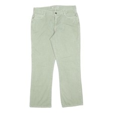 TRUSSARDI Womens Cotton Blend Light Green Regular Fit Straight Trousers W30 L26
