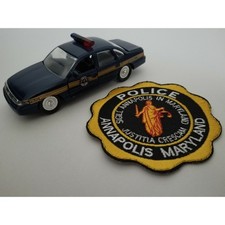 Roadchamps 1:43 Diecast Police Cruiser and Agency Police Patch (Annapolis, MD)