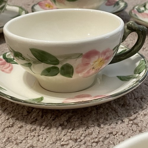 LARGE LOT of Franciscan Desert Rose 10 Teacups and 10 Saucers Vintage UVG - Picture 4 of 14