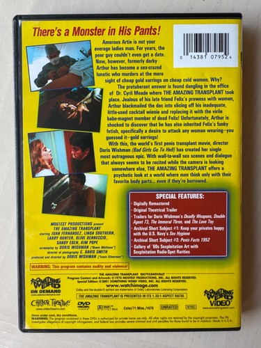 The Amazing Transplant (1970) - 2001 Something Weird Video Image MOD DVD-R - Picture 2 of 5