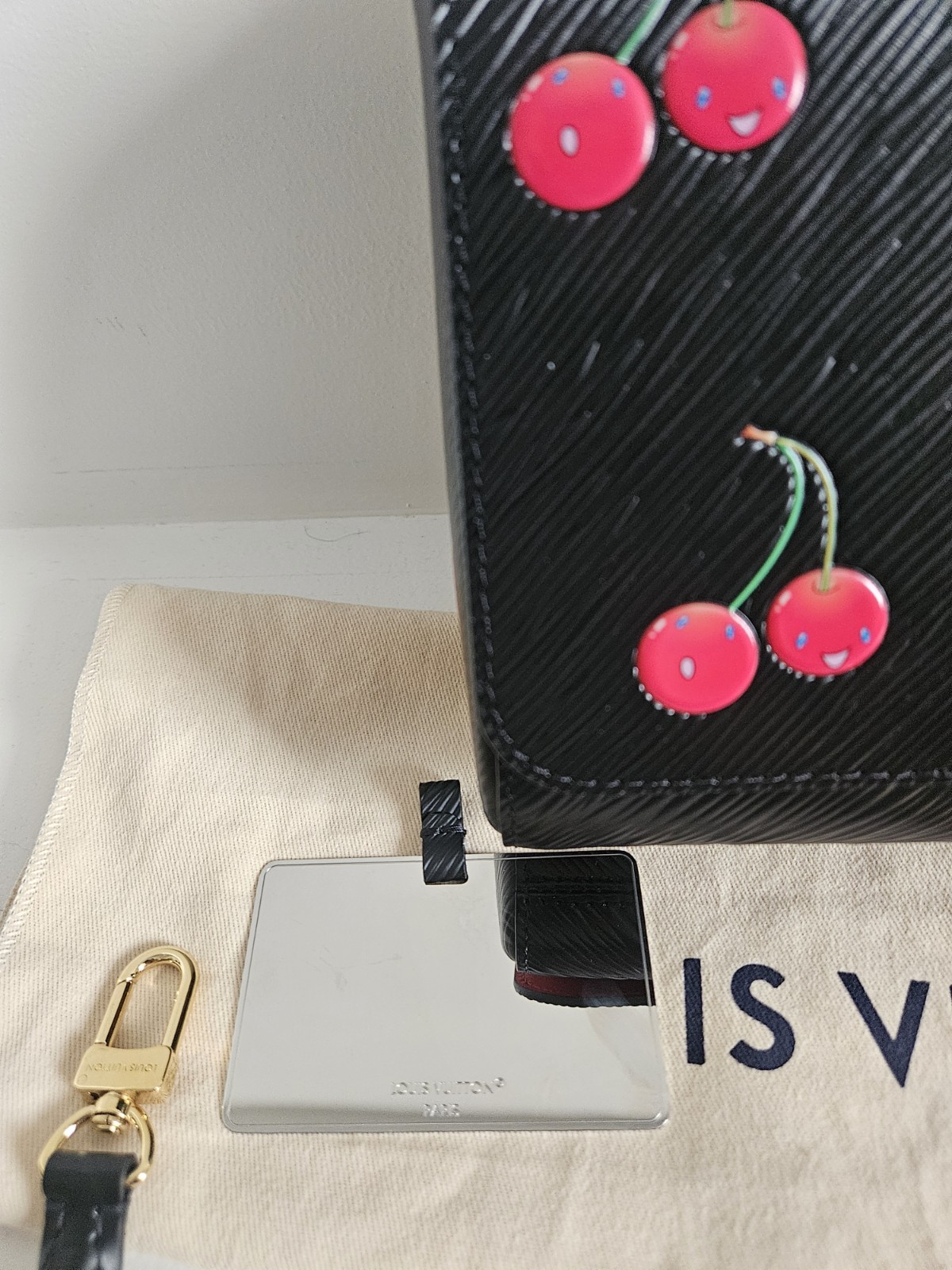 Rare Louis Vuitton X Murakami Cherry Twist MM Black Epi Bag image 8