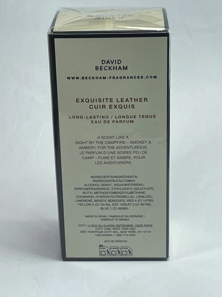 David Beckham Cuero Exquisito - Fragancia Hombre - 3.3 FL OZ - Totalmente Nuevo Foto 3 de 4