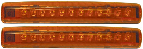 Pacer Performance 20-705 12 Diode Single Row LED Light Amber, Pair