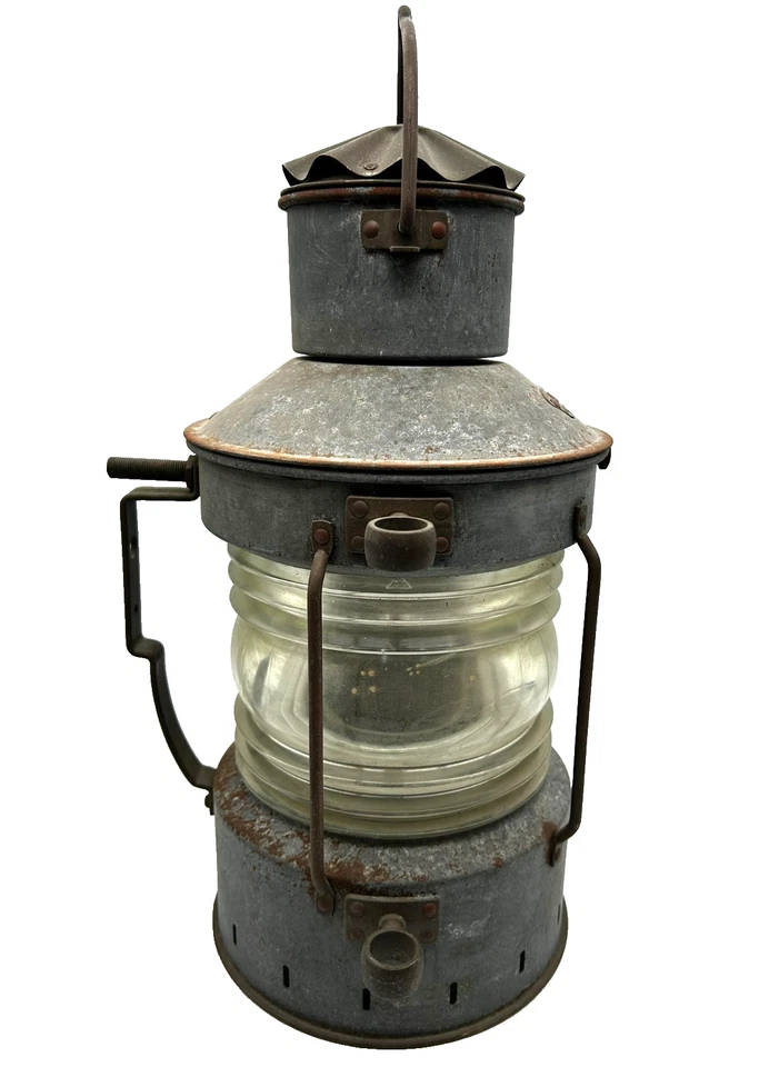 Antique Anchor Original Maritime Ship Light Lantern Lamp Nautical Decor - Image 4 of 4