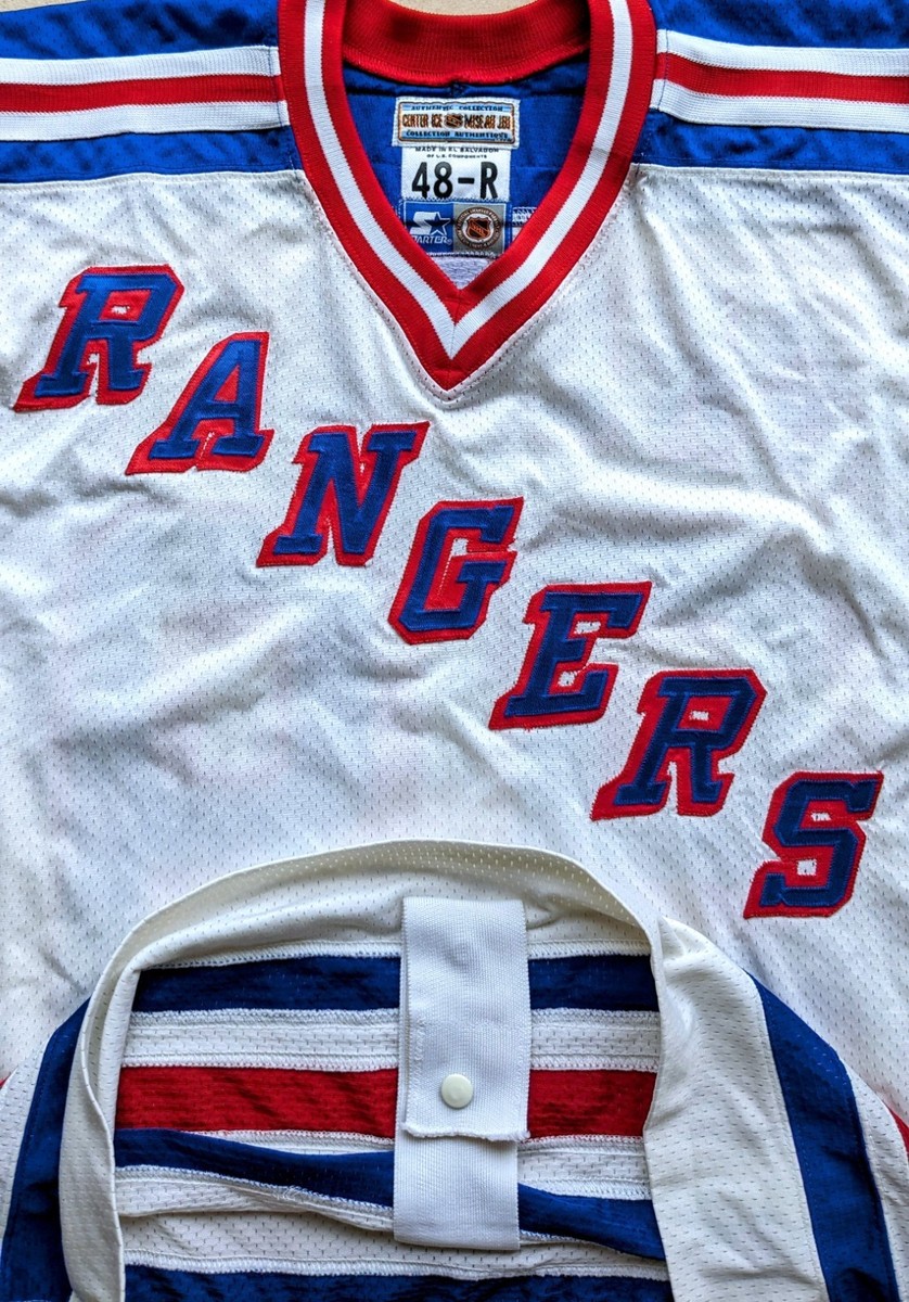 Wayne GRETZKY #99 NY Rangers 90s STARTER Authentic jersey white 48