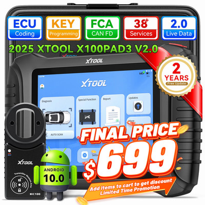 XTOOL USED X100 PAD3 V2.0 Auto Key IMMO Programming Diagnostic Tool Scanner FCA