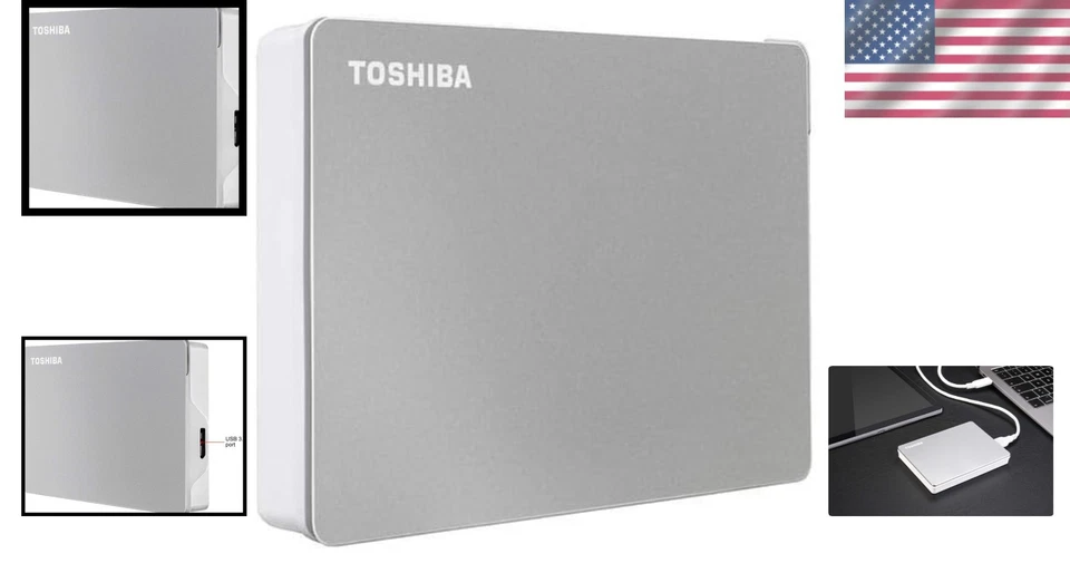 Canvio Flex 4TB Portable External HDD Silver - Image 2 of 4