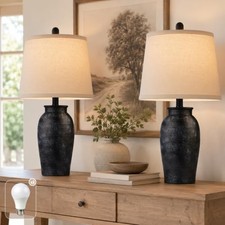 Ceramic Table Lamps Set of for Living Room4.5'' Lamps 2 Black