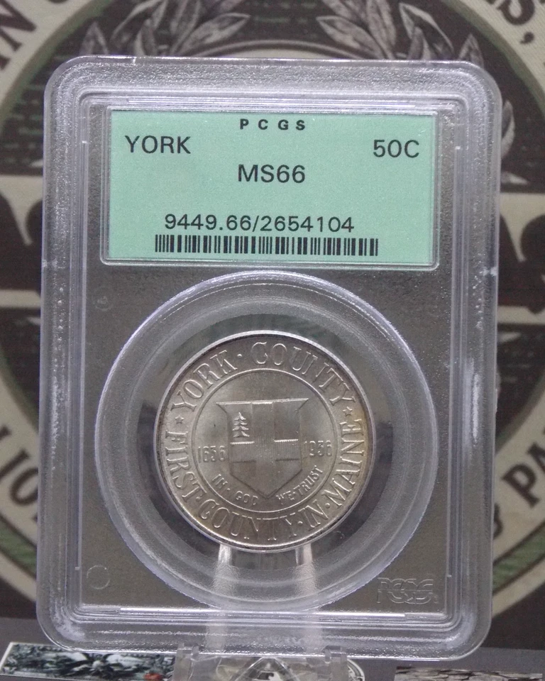 1936 Commemorative *YORK* Half Dollar 50c PCGS MS66 #104 OGH Old Green ECC&C Inc - Image 3 of 4