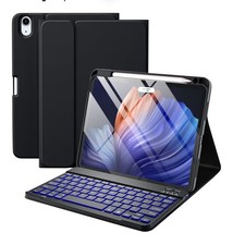 Black Keyboard Case w/ Trackpad for iPad Air 11" 5th/4th Gen , 7 Color Backlit