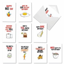 NobleWorks - 10 Assorted Happy Birthday Cards - Funny Bday Greeting Cards wit...