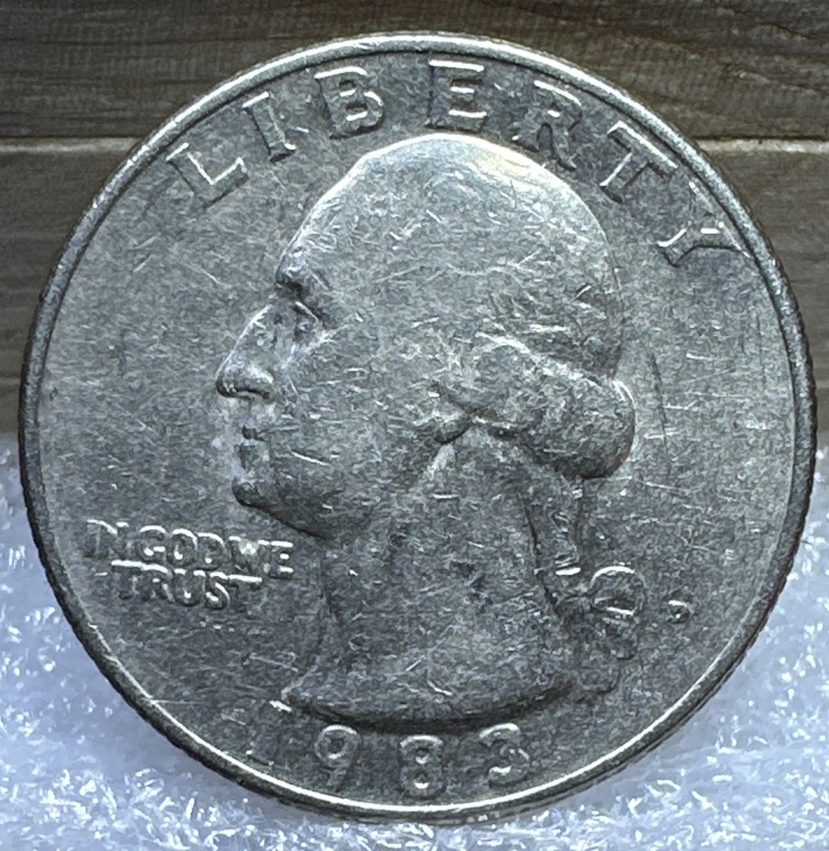 1983 D Washington Quarter Error No I In God We Trust, DDO/DDR