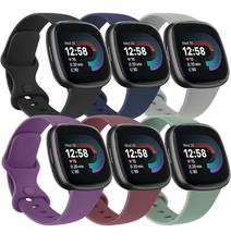 6 PACK Bands Compatible with Fitbit Versa 4 / Versa 3 / Fitbit Sense 2 / Sense B