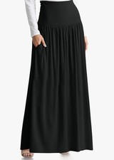 knit foldover maxi skirt black size L