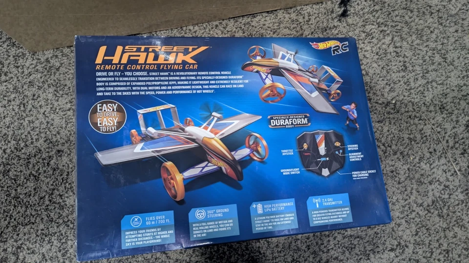 Hot Wheels RC Street Hawk Remote Control Flying Airplane Car - Image 2 of 2