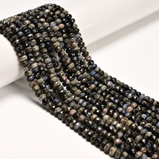 Natural Gray Opal Faceted Rondelle Beads Size 4x6mm 5x8mm 15.5" Strand