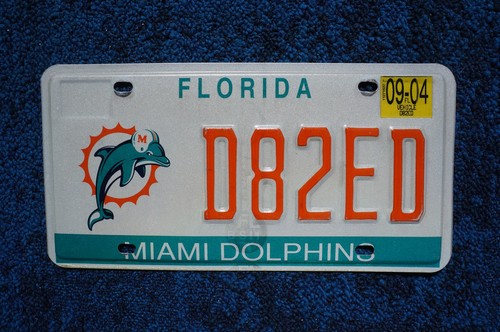 2004 Florida MIAMI DOLPHINS License Plate
