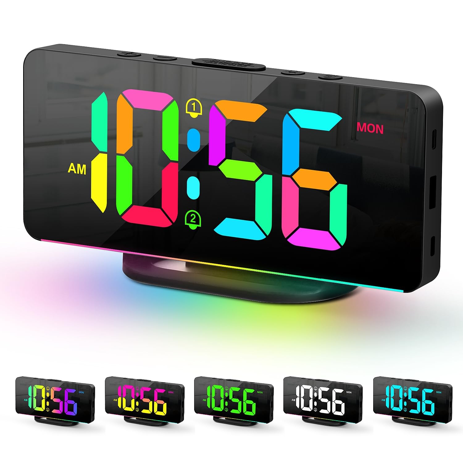 Digital Alarm Clock with Large Display & Night Light for Bedside
