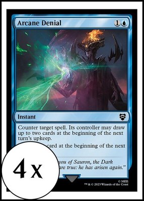 MTG - 4 x Arcane Denial - Playset 4x x4 - Lord of the Rings Commander - LOTR