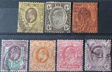 LOT DE TIMBRES VINTAGE ROYAUME-UNI - SÉRIE DU ROI EDUARD VII