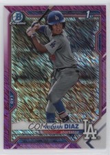 2021 Bowman Chrome Prospects Fuchsia Shimmer Refractor 152/199 Wilman Diaz 0m7x
