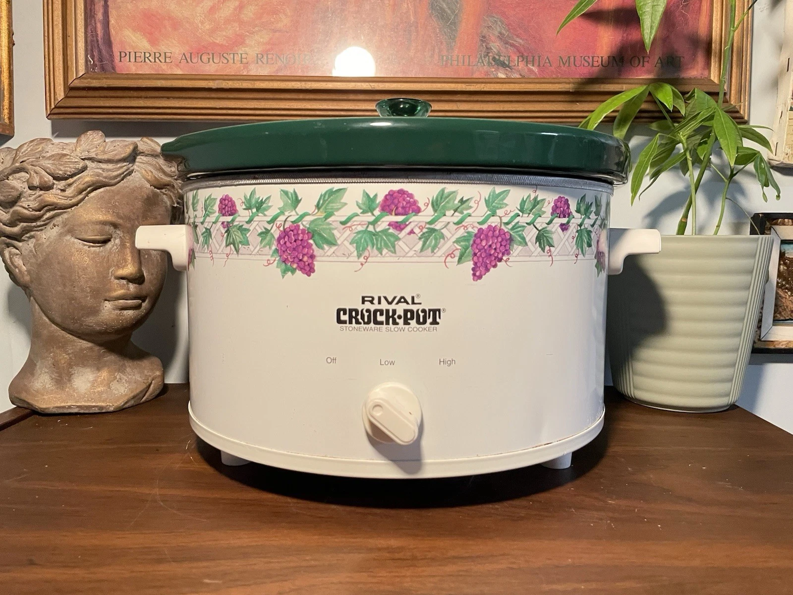 Vintage Rival Crock Pot Slow Cooker 3355 Removable Stoneware Glass Lid NICE!