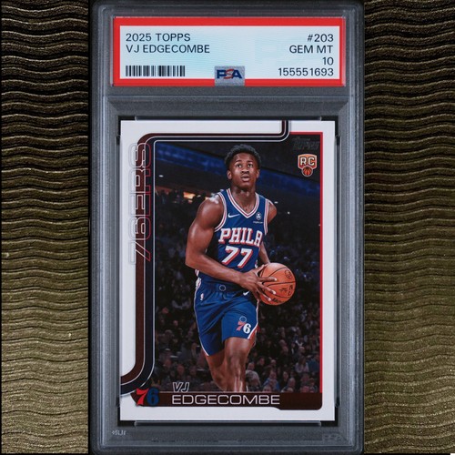2025 Topps #203 VJ EDGECOMBE PSA 10 GEM MINT Rookie Card LEBRON to the 76ers!