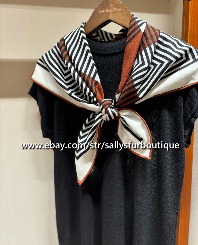 Sallys 70% Cashmere & 30% Silk Wrap Scarf Double Face Stripes Print Shawl 35" - Image 2 of 4