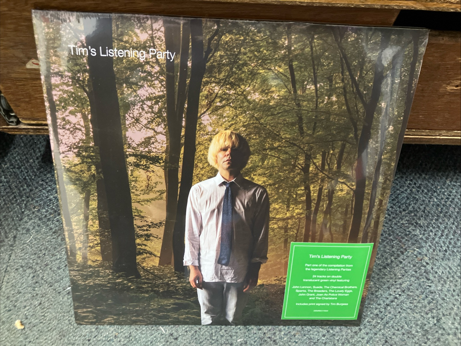 TIM BURGESS: TIM'S LISTENING PARTY - V/A GREEN VINYL 2LP + SIGNED PRINT (NEW)