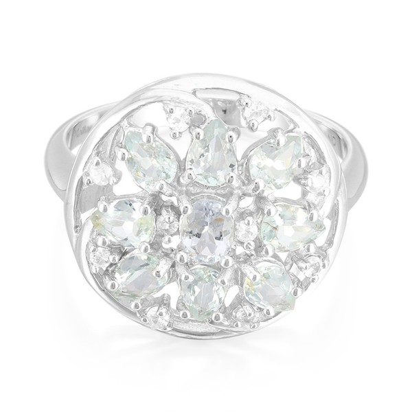 Cavill Ring Sterling Silber 925 Paraiba Turmalin 1,15Ct WeißEr Saphir-image