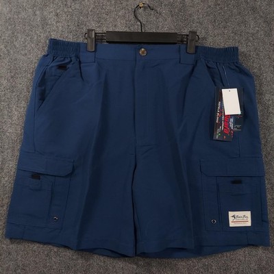 Bimini Bay Outfitters Shorts Mens 42 Blue Microfiber Cargo BloodGuard Quick Dry