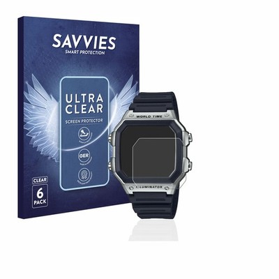 6x Folie für Casio AE-1200WH Schutzfolie Displayschutz Display Schutz Klar