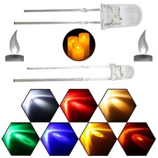 Flacker LED 3mm 5mm Flackerlicht Kerze Lagerfeuer Feuer Flamme LEDs 10 St&uuml;ck