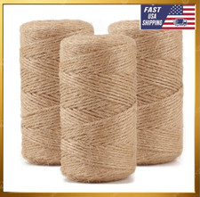Jute Twine String Hemp Rope - 984 Feet 2mm 3ply Natural Burlap Cord Rolls 3 Pcs